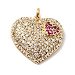 Pendentifs avec zircon cubiques à micro-pavés en laiton&nbsp;KK-E015-22G