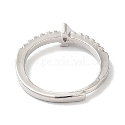 Verstellbare Ringe aus Messing mit klaren Zirkonia in Gestellbeschichtung und der Nummer 4 für Damen&nbsp;RJEW-S407-09P-04