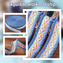 Ruban à franges jacquard en polyester à losanges de 9 mètre&nbsp;OCOR-GA0002-06A