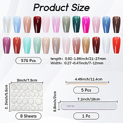 Faux ongles à pression en plastique ABS couleur pure&nbsp;MRMJ-WH20004-32C