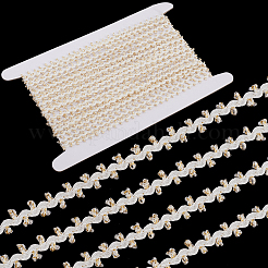 10 Yards Polyester goldmetallische gewellte Spitzenbänder&nbsp;OCOR-GF0003-81A