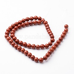 Rotonde fili perline naturali del diaspro rosso&nbsp;G-J346-21-6mm