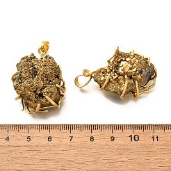 Pendentifs en agate druzy naturelle électrolytique&nbsp;G-K338-45G-01