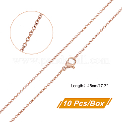 PVD-Vakuumbeschichtung klassische schlichte 304 Edelstahl Herren Damen Kabelkette Halsketten&nbsp;STAS-UN0017-38RG-B