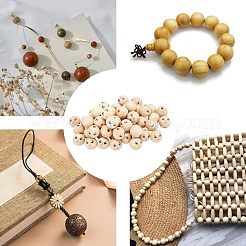 50pcs perles de bois naturel&nbsp;WOOD-FG0001-15B