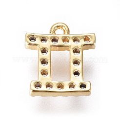 Latón chapado en oro micro pavé cubic zirconia encantos&nbsp;X-ZIRC-L075-51H