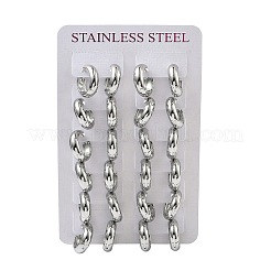 Pendientes de aro de acero inoxidable 201&nbsp;EJEW-D354-21P-02