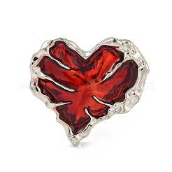 Verstellbare Ringe aus Emaille und Zinklegierung mit Herzmotiv für Damen&nbsp;RJEW-Z048-04P