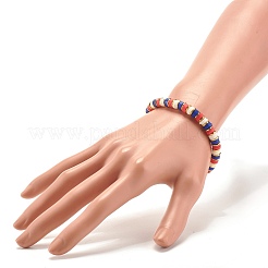 Bracciali elasticizzati fatti a mano in perle di argilla polimerica&nbsp;BJEW-JB07309