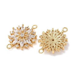 Ciondoli connettore in ottone con pavé di zirconi cubici trasparenti&nbsp;CU-CBA4579-05G-B