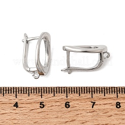 Componenti per orecchini a cerchio ovali in ottone&nbsp;KK-Z154-01P