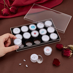 15 Fächer runde Acryl-Aufbewahrungsboxen für lose Diamanten&nbsp;CON-WH0089-78B