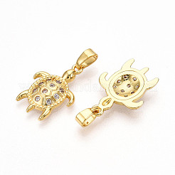 Pendentifs avec zircon cubiques à micro-pavés en laiton&nbsp;KK-N257-06G