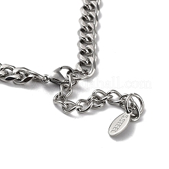 Anlaufgeschützte kubanische Gliederkette aus Edelstahl 304 mit Diamantschliff&nbsp;NJEW-D045-09P
