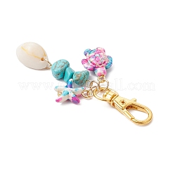 Decorazioni pendenti a forma di tartaruga e stella marina in turchese sintetico&nbsp;HJEW-JM03646