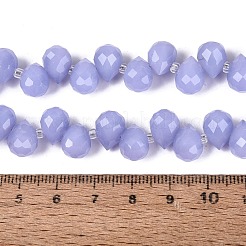 Abalorios de vidrio jade de imitación hebras&nbsp;GLAA-Q116-01A-E01
