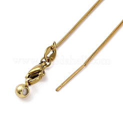 Collares de cadena de serpiente redonda de acero inoxidable 304 con acabado Ion Plaing (IP)&nbsp;X-NJEW-Q003-01G