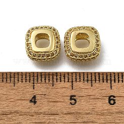 Messing Micro Pave klare Zirkonia europäische Perlen&nbsp;ZIRC-I070-063G
