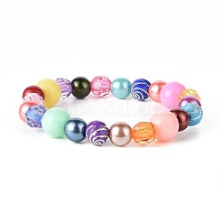 Sets mit Armbändern und Halsketten zum Thema Regenbogen für Kinder&nbsp;SJEW-JS01266