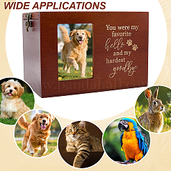 Urne funéraire en bois pour animaux de compagnie avec cadre photo&nbsp;CON-WH0100-64A