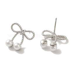 Orecchini a bottone in ottone con placcatura a cremagliera&nbsp;EJEW-R162-31P
