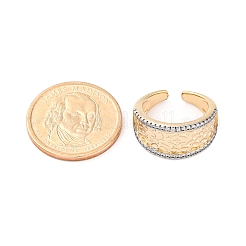 Anelli da dito con polsino in ottone micro pavé di zirconi cubici trasparenti per donna&nbsp;RJEW-C116-10G