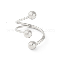 Anillos de puño abiertos redondos de acero inoxidable 304 que no se deslustran&nbsp;RJEW-S418-05P