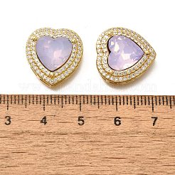 Perle di vetro in ottone a forma di cuore&nbsp;KK-Q043-27G-01