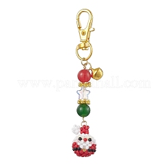 Decorazioni pendenti con perline di vetro fatte a mano con Babbo Natale e cervi&nbsp;HJEW-MZ00068