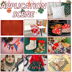 Bedruckter Polyesterstoff mit Weihnachtsmotiv&nbsp;DIY-WH0308-623B