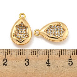 Messing micro pave klare zirkonia anhänger&nbsp;KK-U006-07G-03