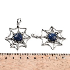 Natürliche Lapislazuli-Anhänger mit Spinnennetz&nbsp;G-Q163-09AS-03