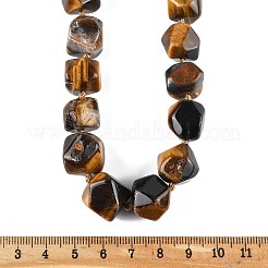 Collares de cuentas con pepitas de ojo de tigre naturales para mujeres y hombres&nbsp;NJEW-K388-01J