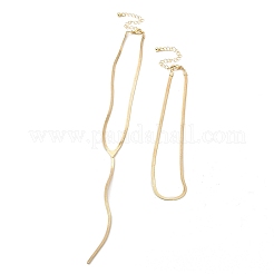 2-teiliges Set mit flachen Schlangenketten-Halsketten aus Messing in 2 Stilen&nbsp;NJEW-P289-12G