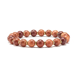 Ensemble de bracelets extensibles en perles rondes en bois naturel&nbsp;BJEW-JB07139