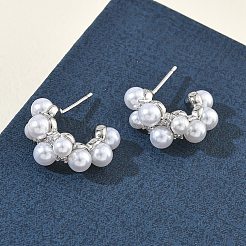 Boucles d'oreilles en laiton avec micro pavé de zircons cubiques pour femmes&nbsp;EJEW-A168-18P