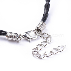 Trendige geflochtene Lederimitat bildende Halskette&nbsp;X-NJEW-S105-017