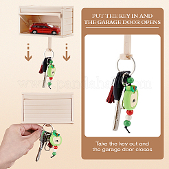 Porte-clés de garage en plastique ABS avec porte ouvrante&nbsp;AJEW-WH0794-20B
