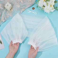 Châle en polyester à une épaule pour mariée&nbsp;AJEW-WH0752-127A