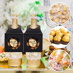 48 Stück 4 Stile quadratische Aufbewahrungsboxen aus Kraftpapier für Festivalgeschenke mit PVC-Fenster und Lochgriff&nbsp;CON-PH0003-05A