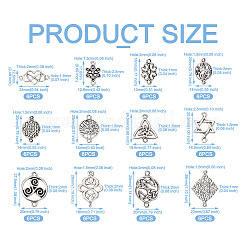 72 pièces 12 styles breloques de connecteur en alliage de style tibétain&nbsp;TIBE-TA0001-29