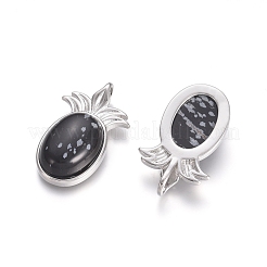Natur Schneeflocken-Obsidian Anhänger&nbsp;G-L512-L16