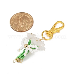 Bouquet di perline di vetro fatte a mano e pendenti in acrilico&nbsp;HJEW-MZ00269-01