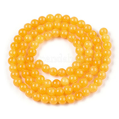 Natur gefärbt gelbe Jade Edelstein-Korn-Stränge&nbsp;X-G-R271-6mm-Y08