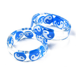 Yin-Yang-Fingerring aus transparentem Harz für Frauen&nbsp;RJEW-T022-032