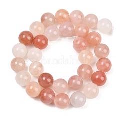 Hilos de cuentas de jade persa rosa natural color flor de durazno&nbsp;G-NH0071-A01-12mm