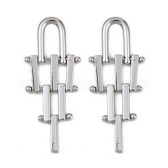 Orecchini a bottone con nappa triangolare in ottone&nbsp;EJEW-K309-17P
