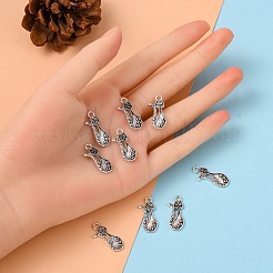 Paramètres de pendentif chaton en alliage de style tibétain pour l'émail&nbsp;X-PALLOY-A15359-AS-NF