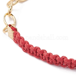 Bracelets à maillons tressés en cordons de coton ciré&nbsp;BJEW-JB09963-05