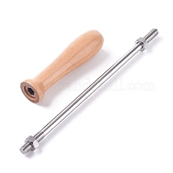 Heißbrennender gerader Messinggriff und Holzgriffsätze&nbsp;DIY-WH0171-03P